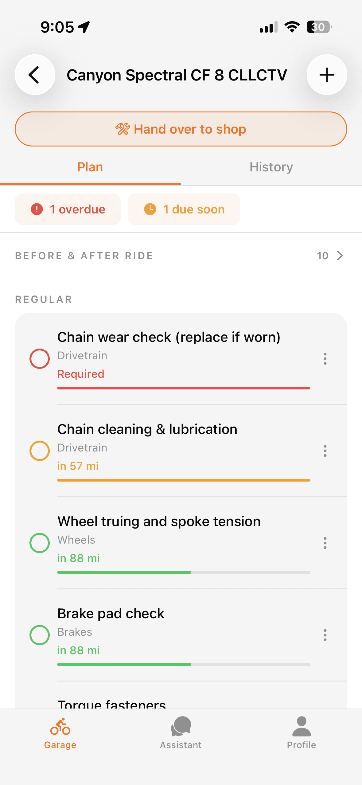 Smart service reminders